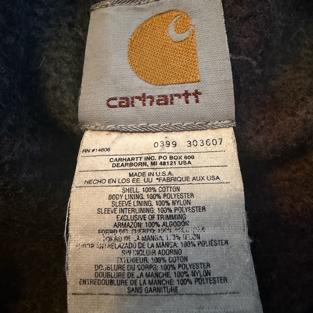 Carhartt Dark Brown/ Purple Duck Field Jacket with Corduroy Collar - Picture 3 of 6
